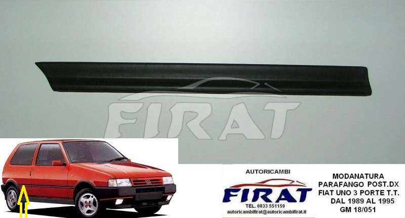 MODANATURA PARAFANGO FIAT UNO 3 PORTE 89-95 POST.DX